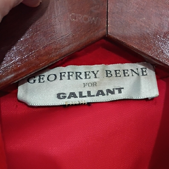 Geoffrey Beene For Gallant Red Trench Coat Peacoat with Gold Buttons 100% Wool - Picture 2 of 12